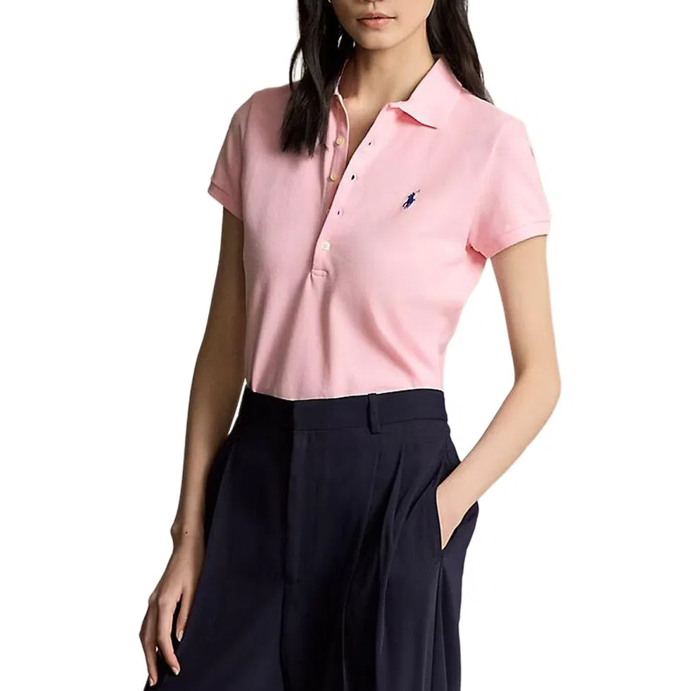 Женское поло Slim Fit Polo Ralph Lauren, Pink — фото 4