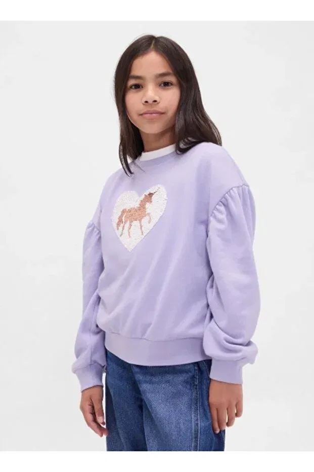 Детские свитшот для девочек с пайетками Gap Kids, Purple