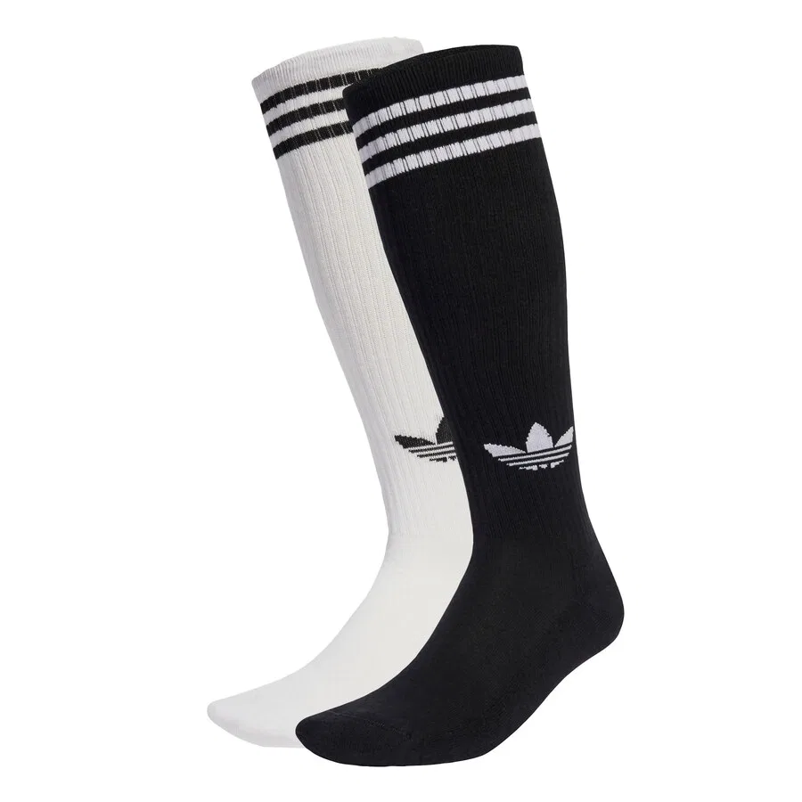 Высокие носки ADIDAS ORIGINALS до колена, черные и белые