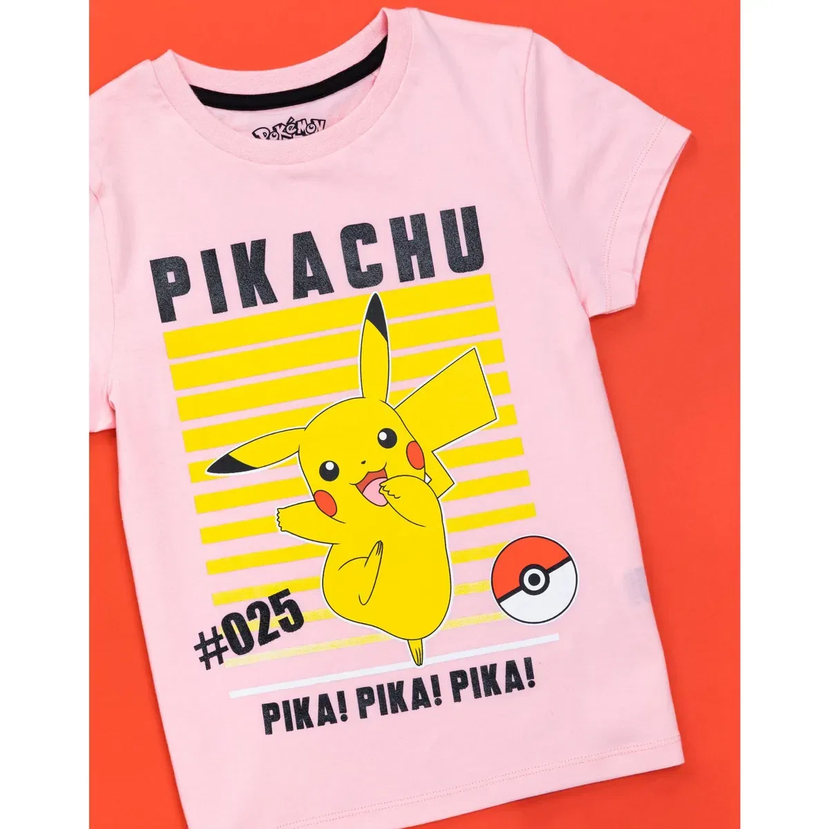 Детская футболка с принтом Pikachu Pokemon, Pink — фото 4