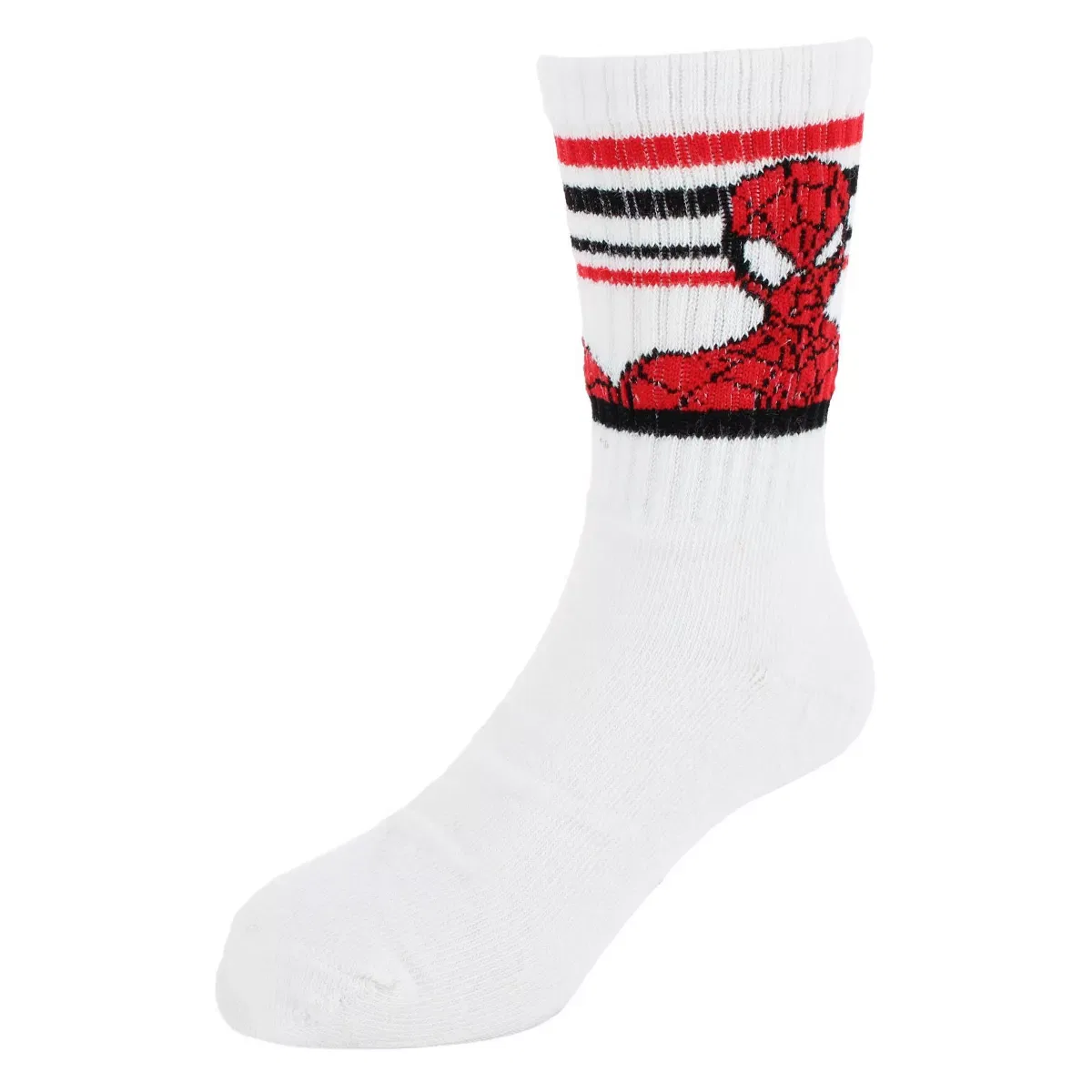 Детские носки для мальчиков с принтом The Amazing Spider-Man Textiel Trade, White With Black And Red Stripes