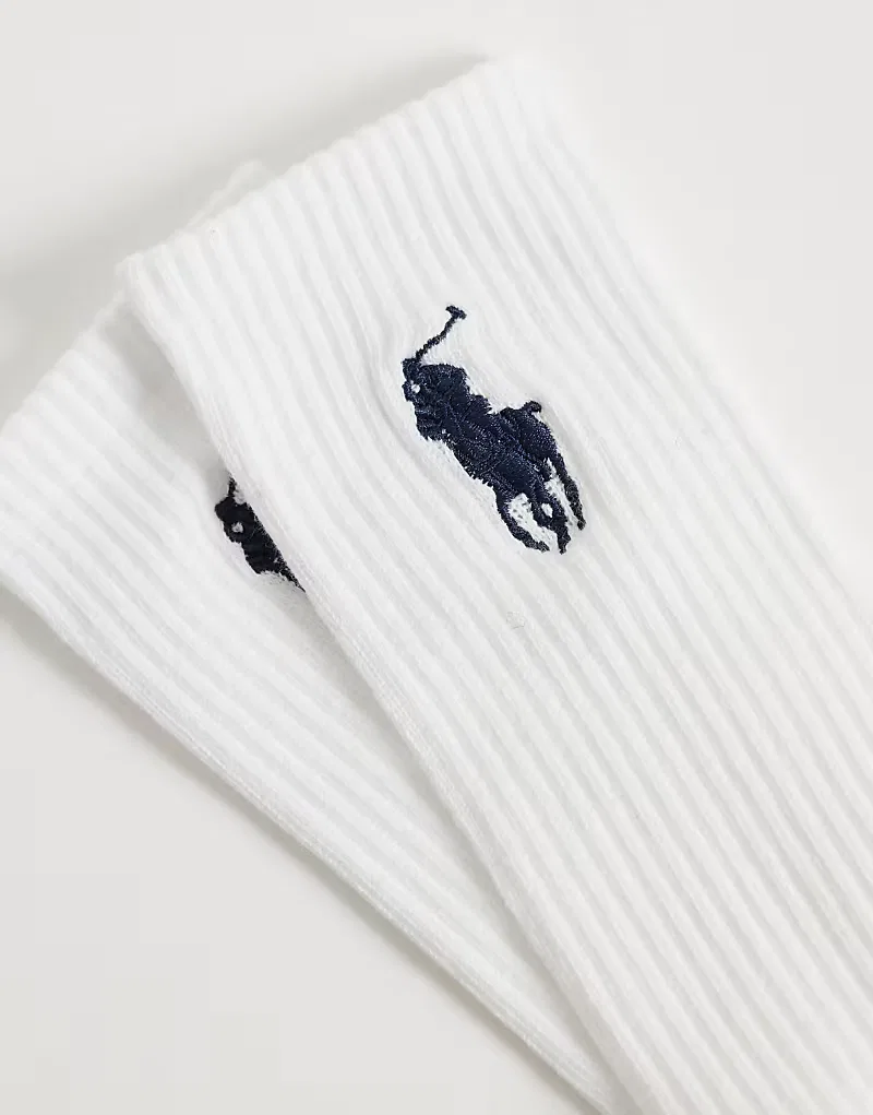Носки высокие с крупным логотипом Icon 3 шт Polo Ralph Lauren, белый — фото 2