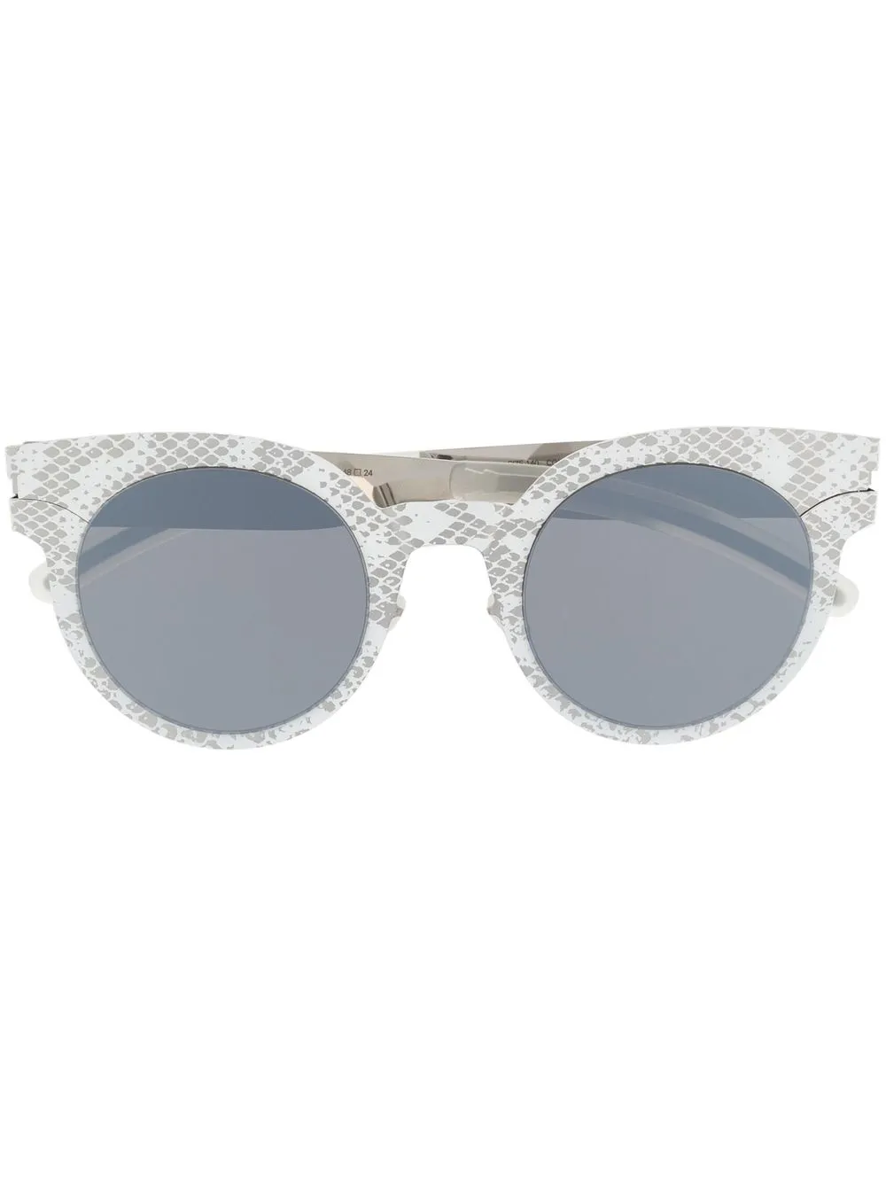 

Солнцезащитные очки трапециевидной формы с принтом Mykita, серебяный