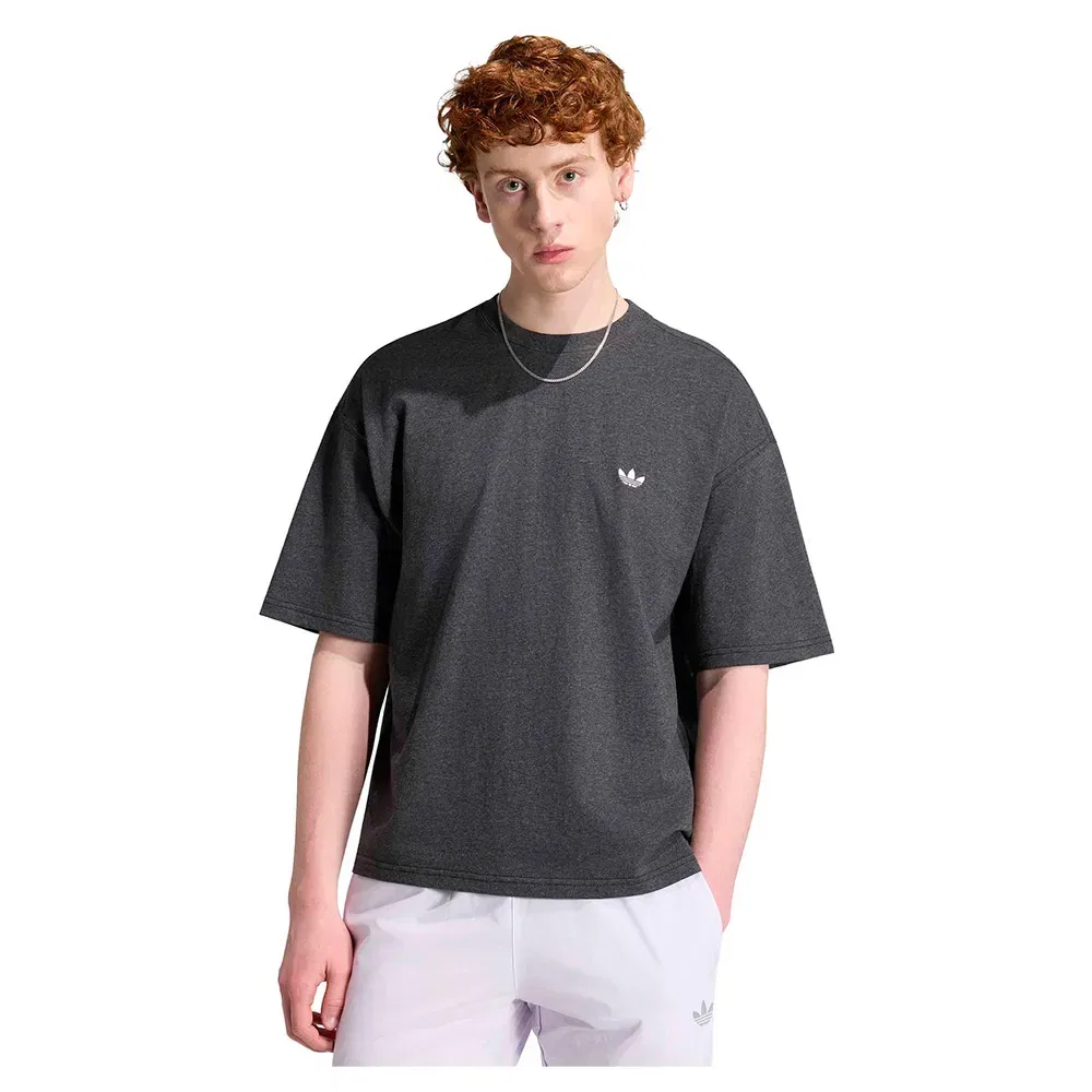 Мужская футболка свободного кроя Trefoil Essentials Melange Loose Cropped Adidas Originals, Grey