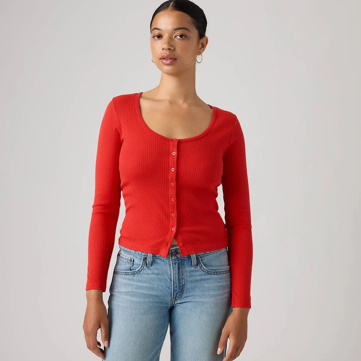 Рубашка с длинными рукавами на пуговицах от Austen Levi's, True Red - Red