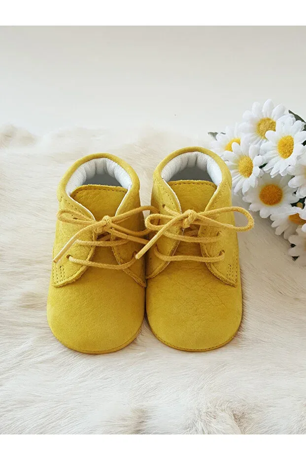 Детские кожаные ботинки для новорожденных Hodore, Yellow