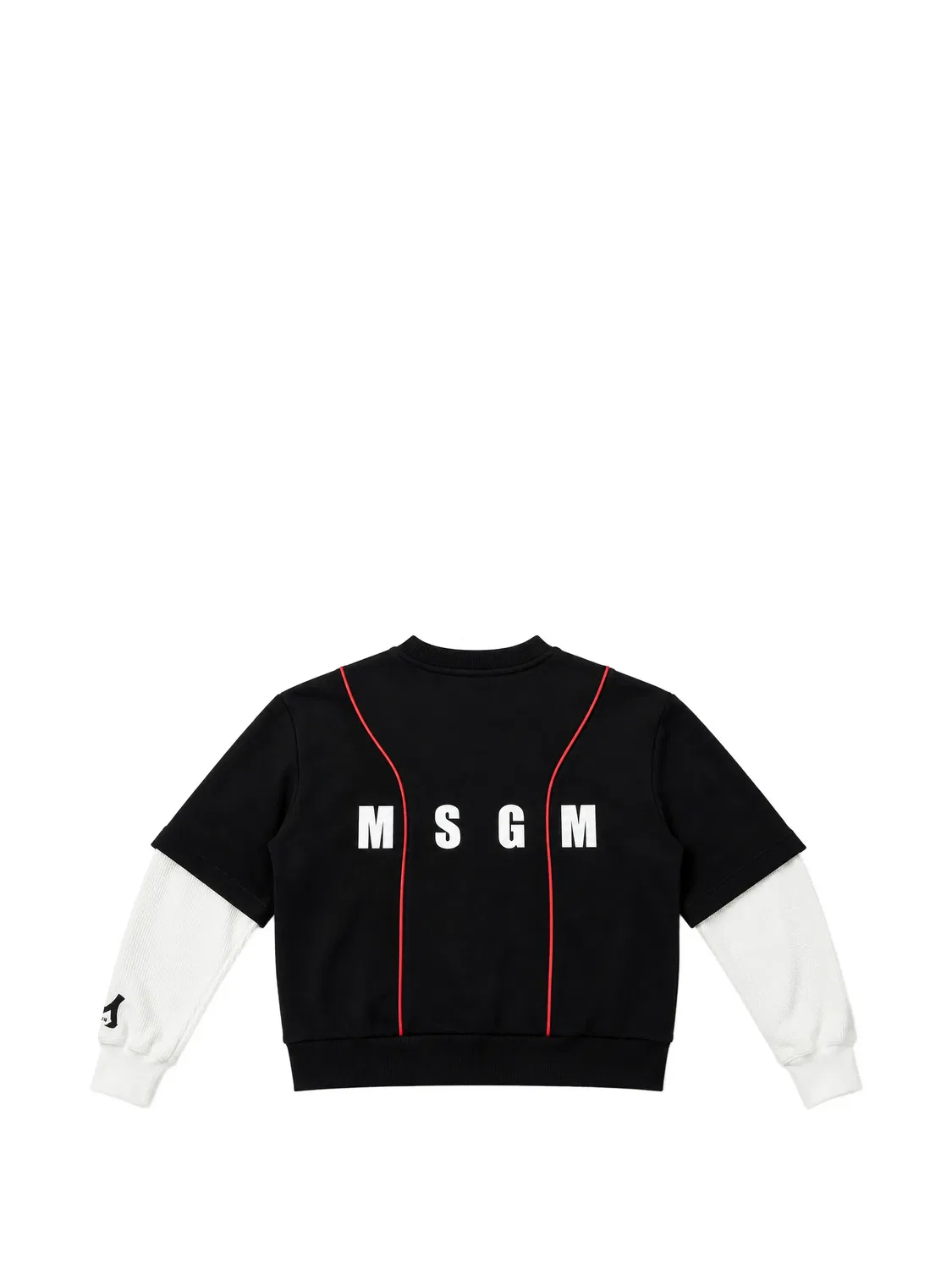 Толстовка с многослойными рукавами и логотипом Msgm Kids, черный — фото 2