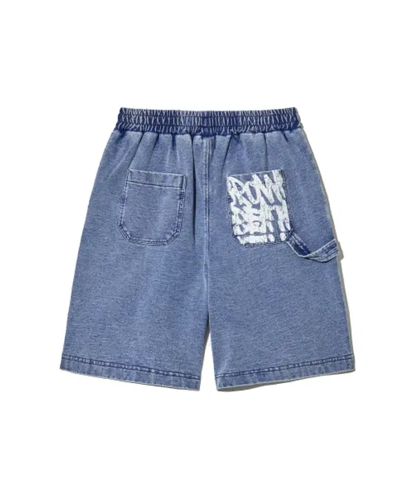 Джинсовые шорты Kids tag denim shorts, BROWNBREATH, синий — фото 3