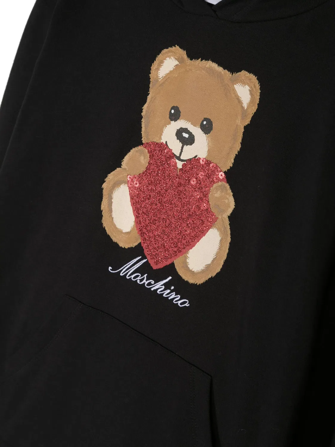 Платье-худи с принтом медвежонка Moschino, черный — фото 3