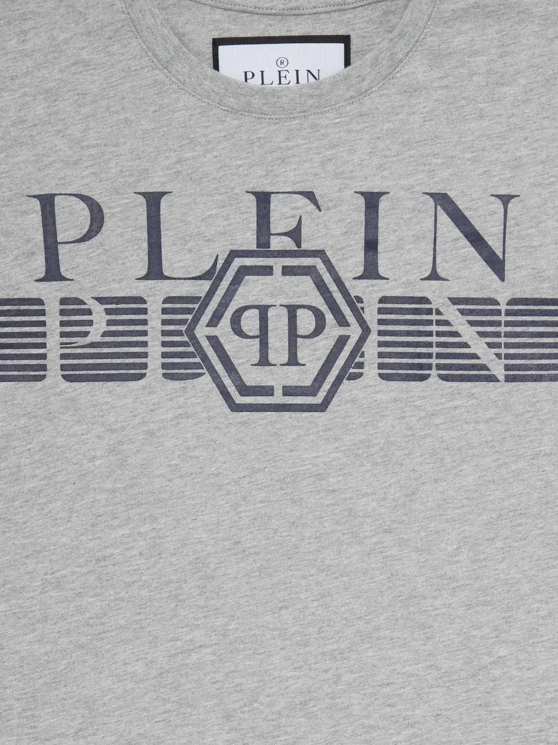 Футболка с логотипом серого цвета Philipp Plein, серый — фото 3