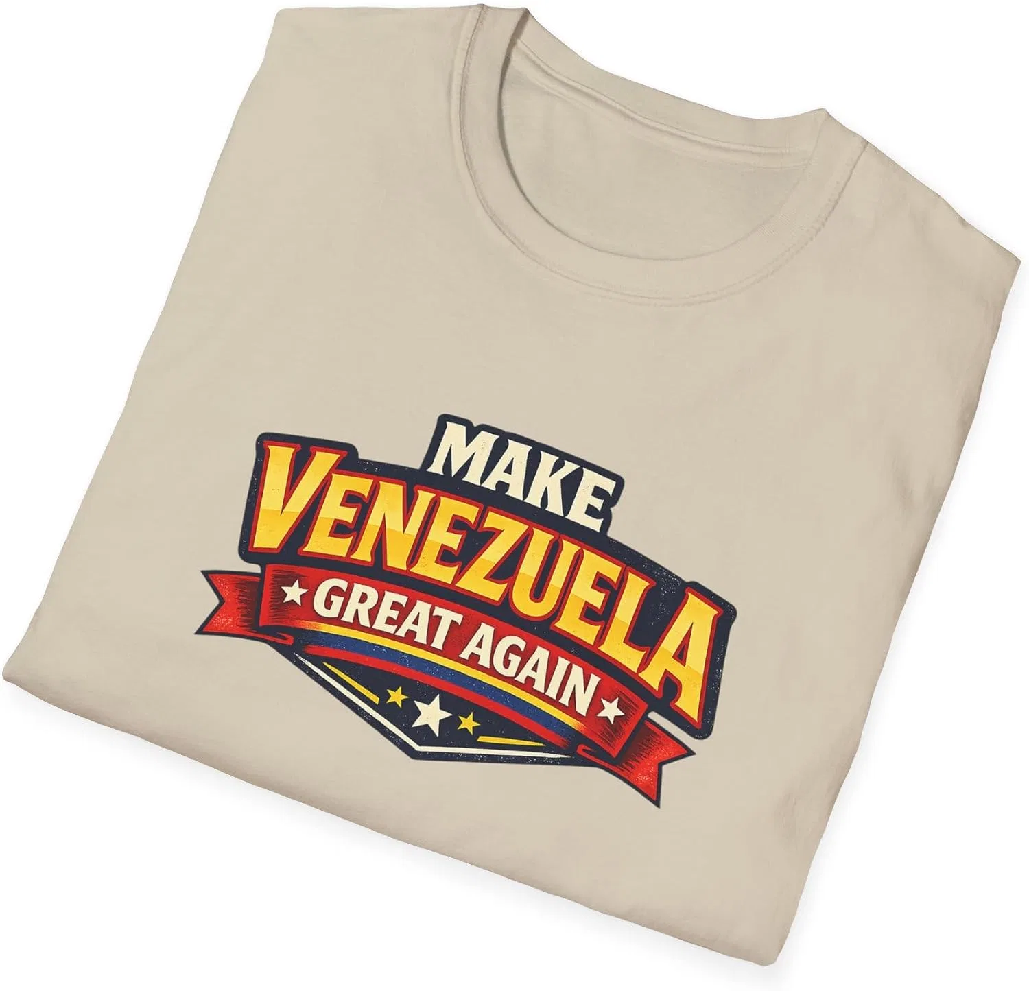 Женская футболка с принтом Venezuela Libre, песочный — фото 4