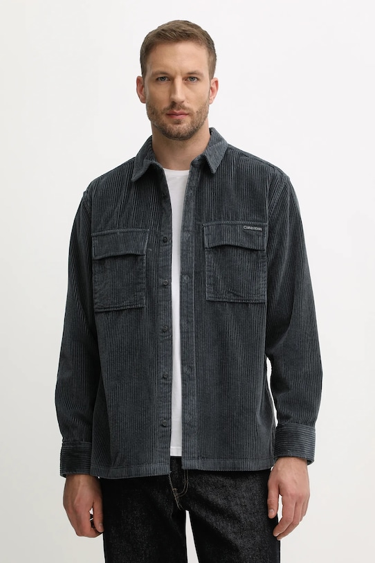 

Вельветовая рубашка Calvin Klein Jeans, темно-синий