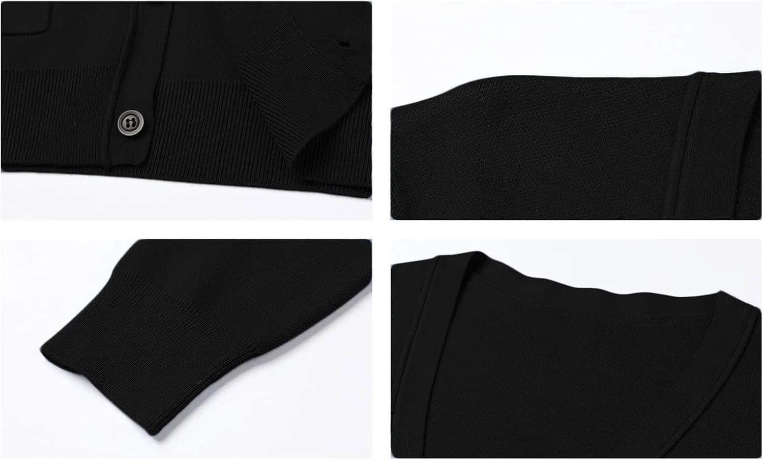 Кардиган с шальным воротником, Slim Fit, черный Generic — фото 4