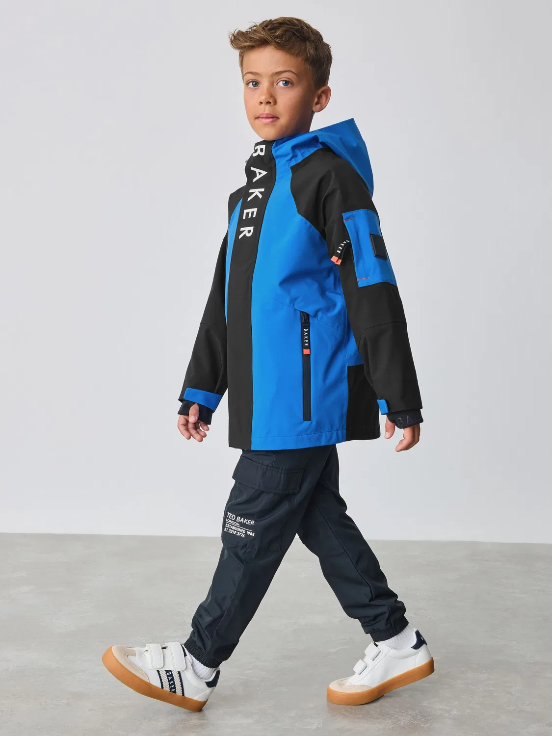 Пальто дождевик Colourblock Coat Baker by Ted Baker, синий/черный