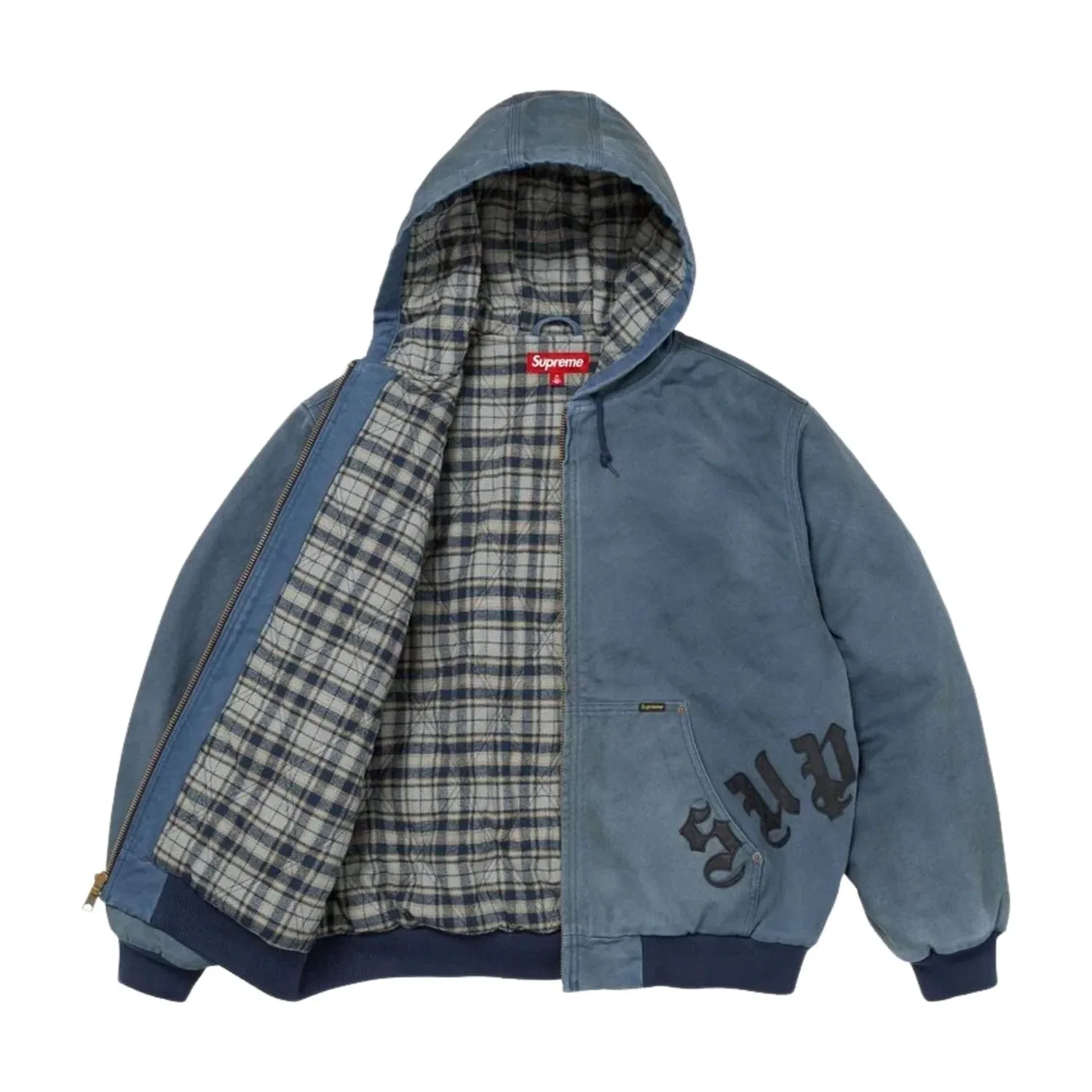 Мужская куртка FW26 Leather Applique Hooded Work Jacket 'Navy' Supreme, темно-синий — фото 2