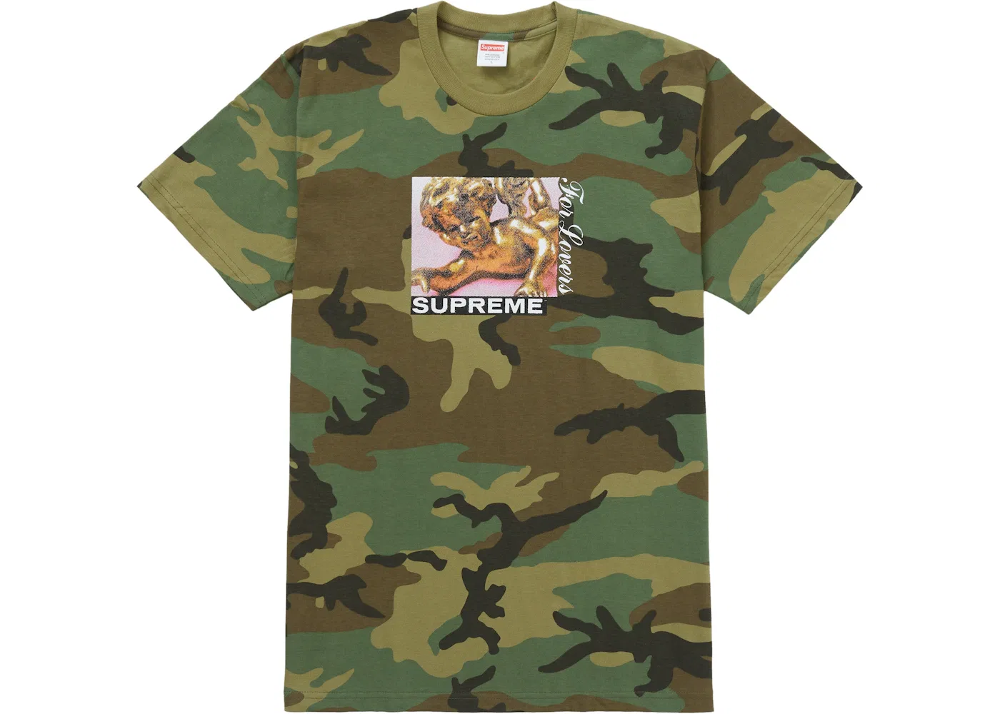 Мужская футболка с принтом Supreme Lovers Tee Supreme, Woodland Camo