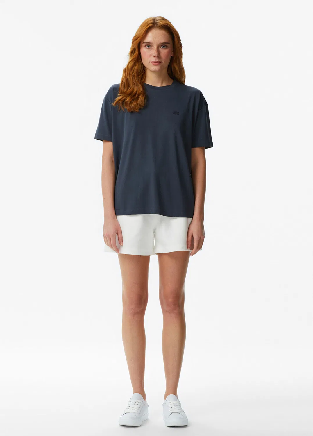Футболка женская Lacoste Relaxed Fit, серая — фото 4