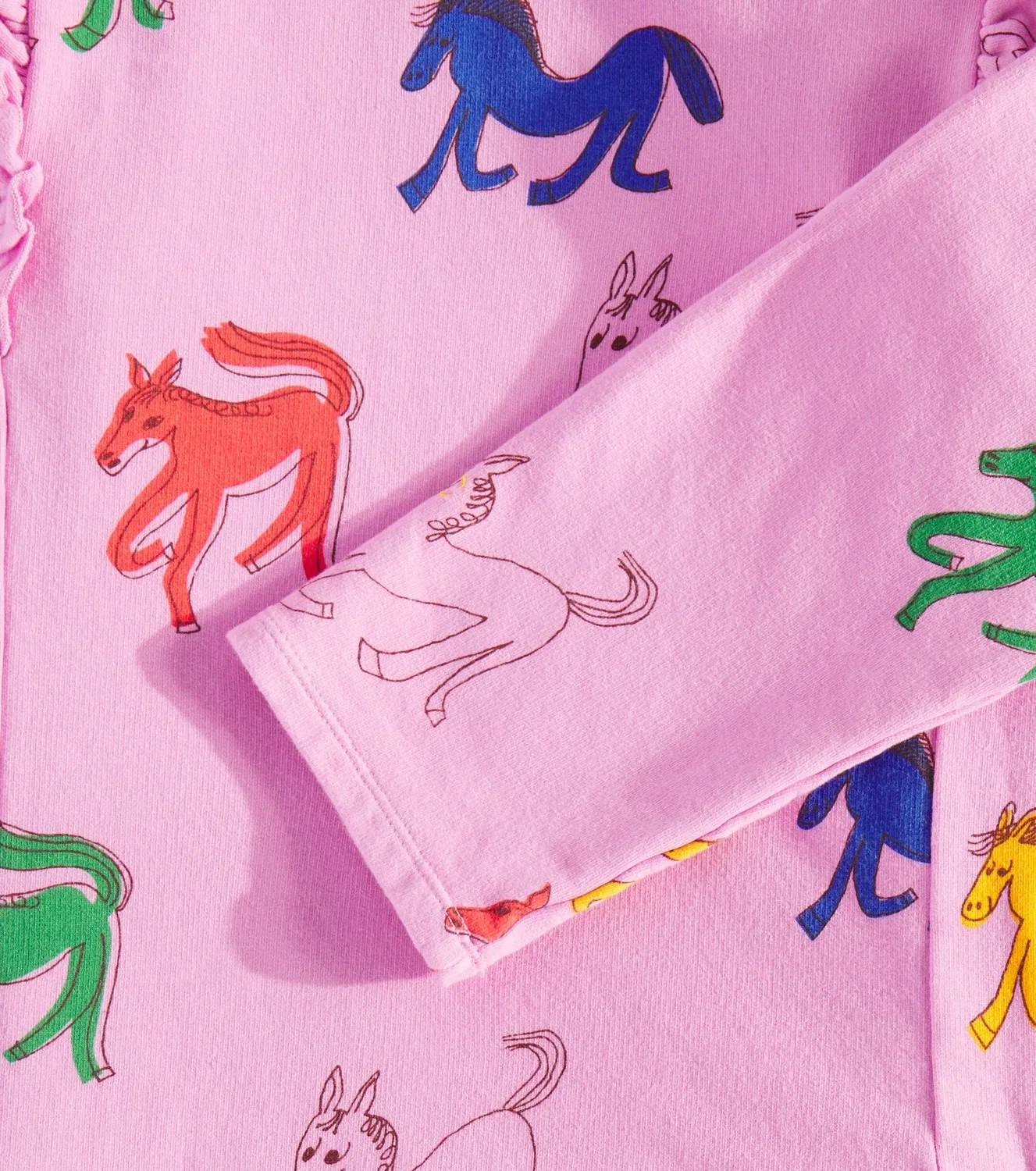 Свитшот хлопковый с оборками Wonder Horse Bobo Choses, розовый — фото 3