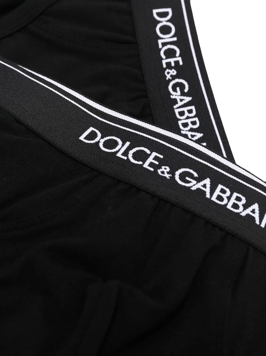 Dolce & Gabbana Трусы с Логотипом на Поясе в Черно-Белом — фото 3