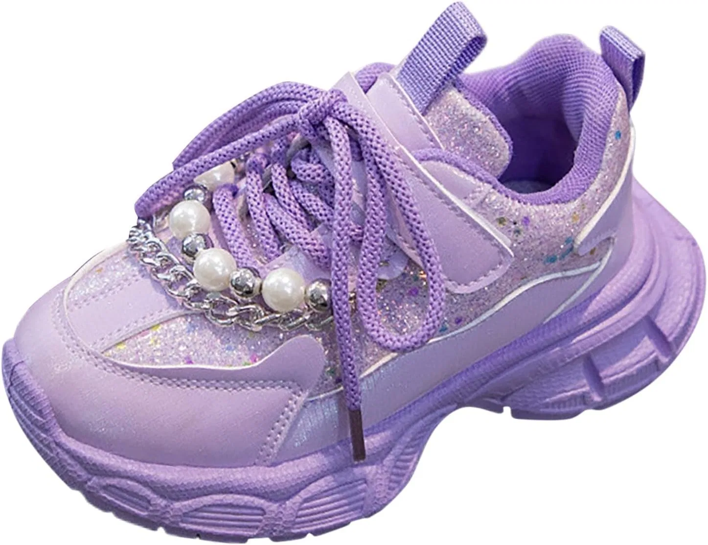 Детские кроссовки для девочек с принтом Mesh Lace Boots, Purple