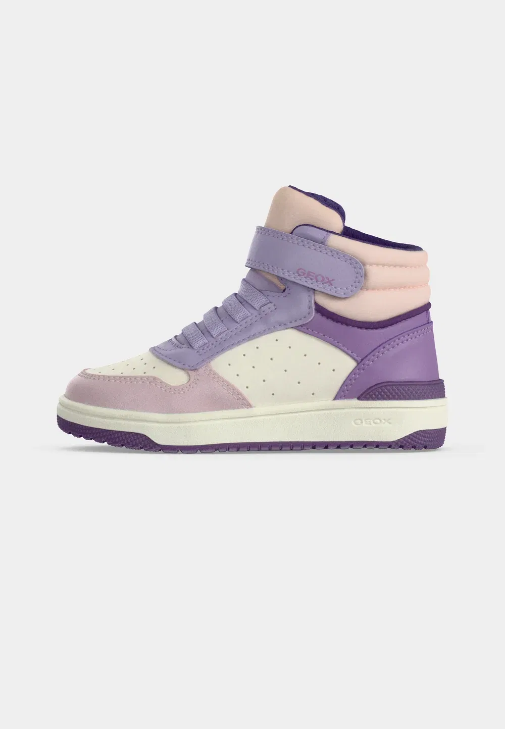 Девушка из Вашибы - высокие кроссовки Geox, White/Dark Lilac — фото 2