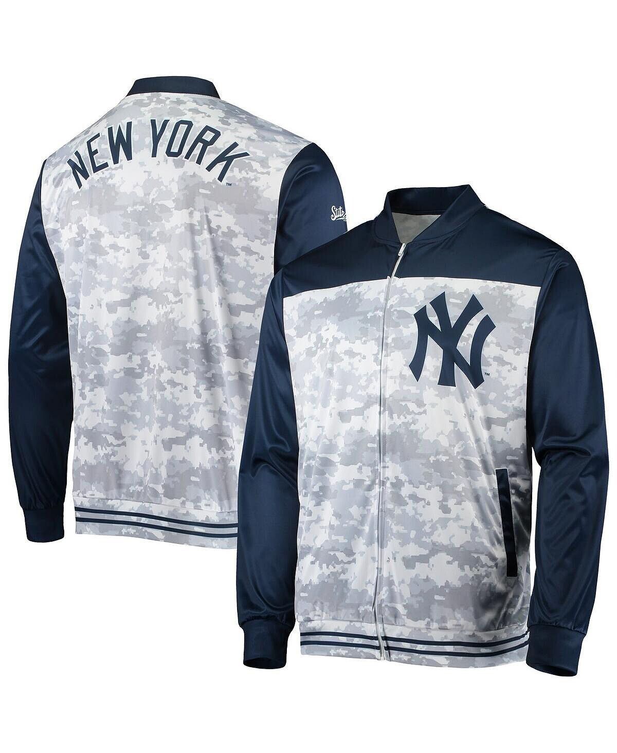 

Мужская темно-синяя куртка new york yankees с камуфляжным принтом и молнией во всю длину Stitches, синий