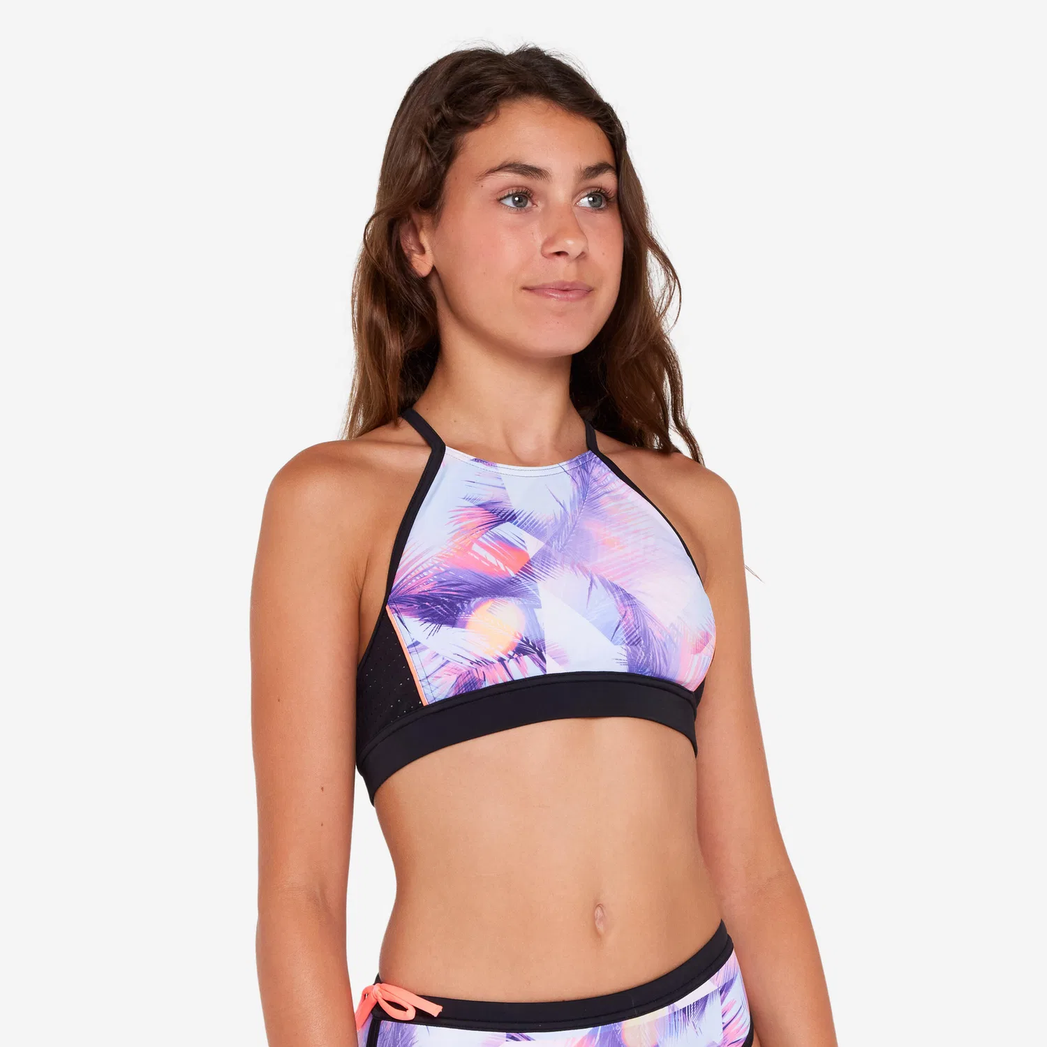 Детское бикини-топ Bustier 900 Baha Posy Decathlon, Malvenfarben Hellrosa — фото 3