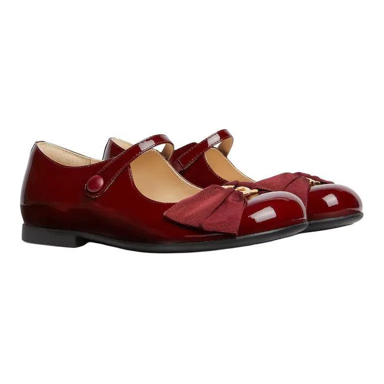 Детские кеды Gucci из лакированной кожи, элегантные, красные — фото 4