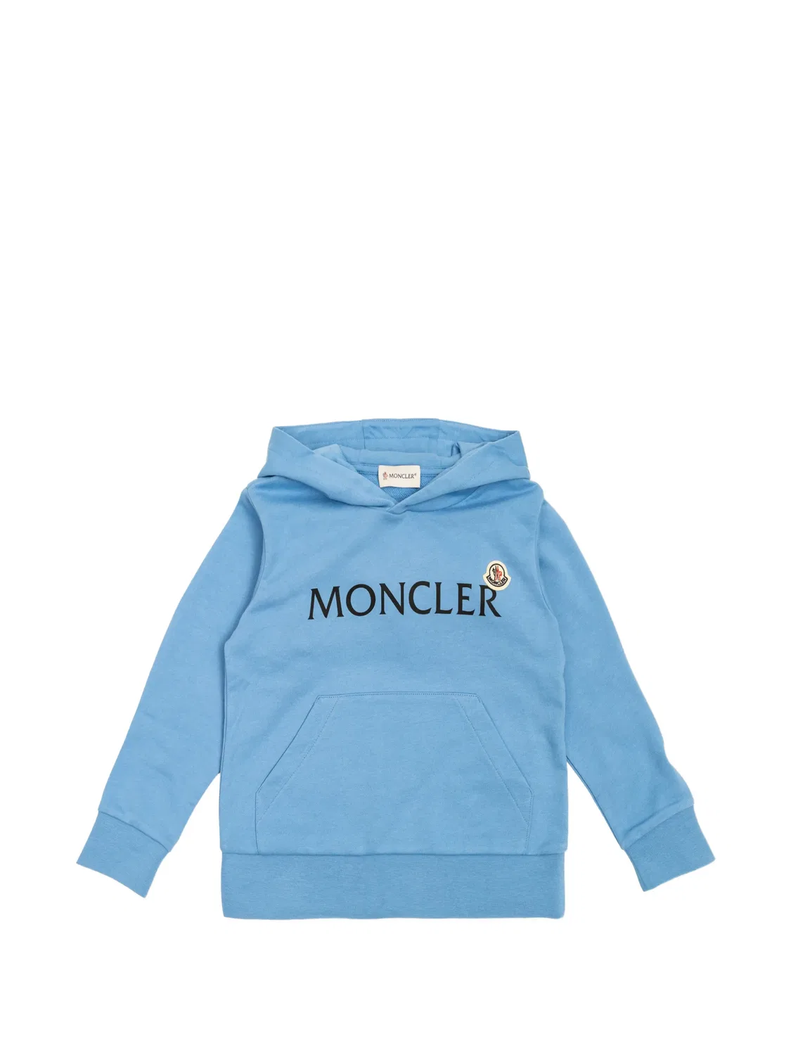 Худи с логотипом светло-голубого цвета Moncler, светло-голубой