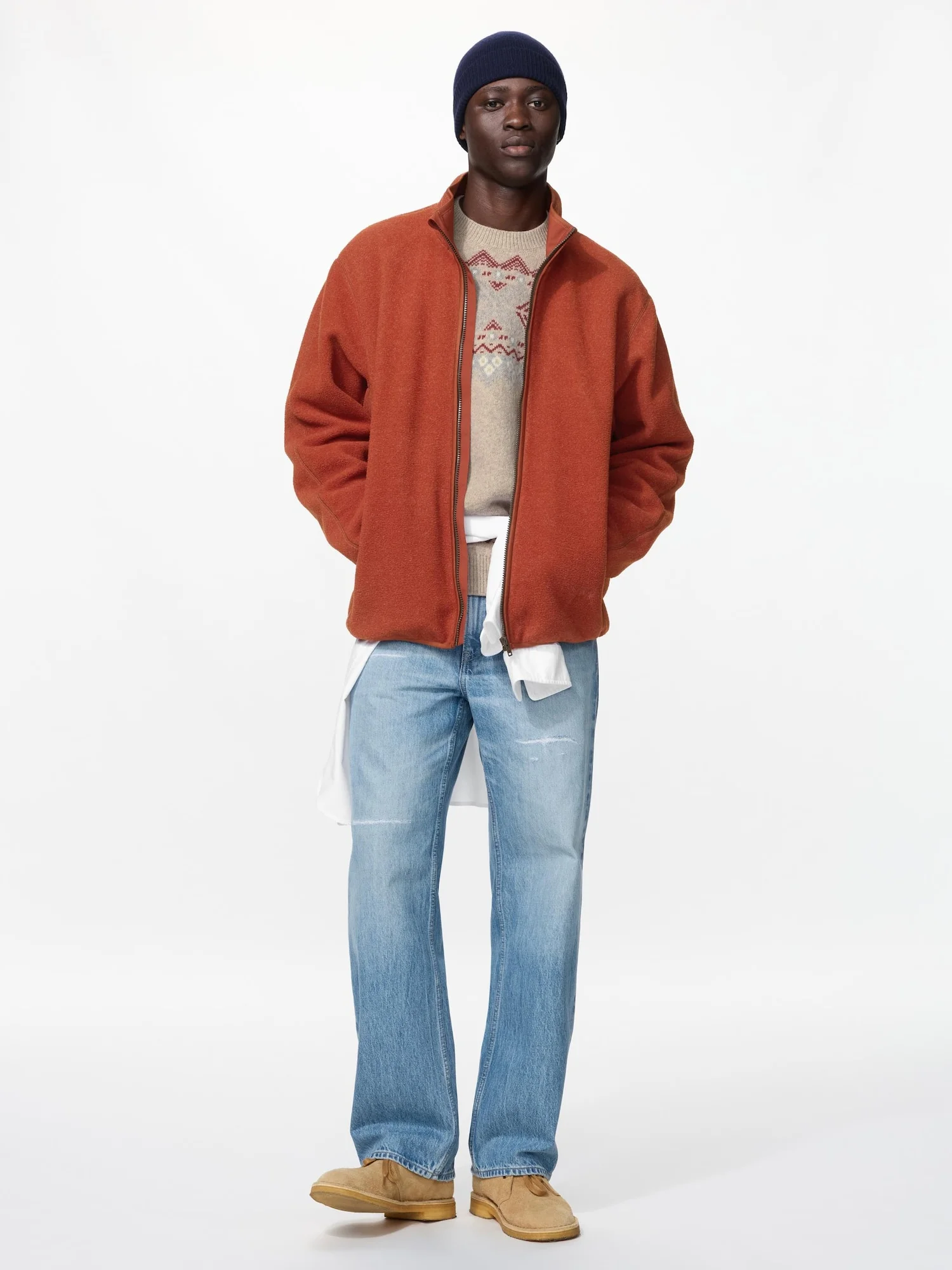 Флисовая куртка Uniqlo x JW Anderson Windproof, 26 оранжевый — фото 4