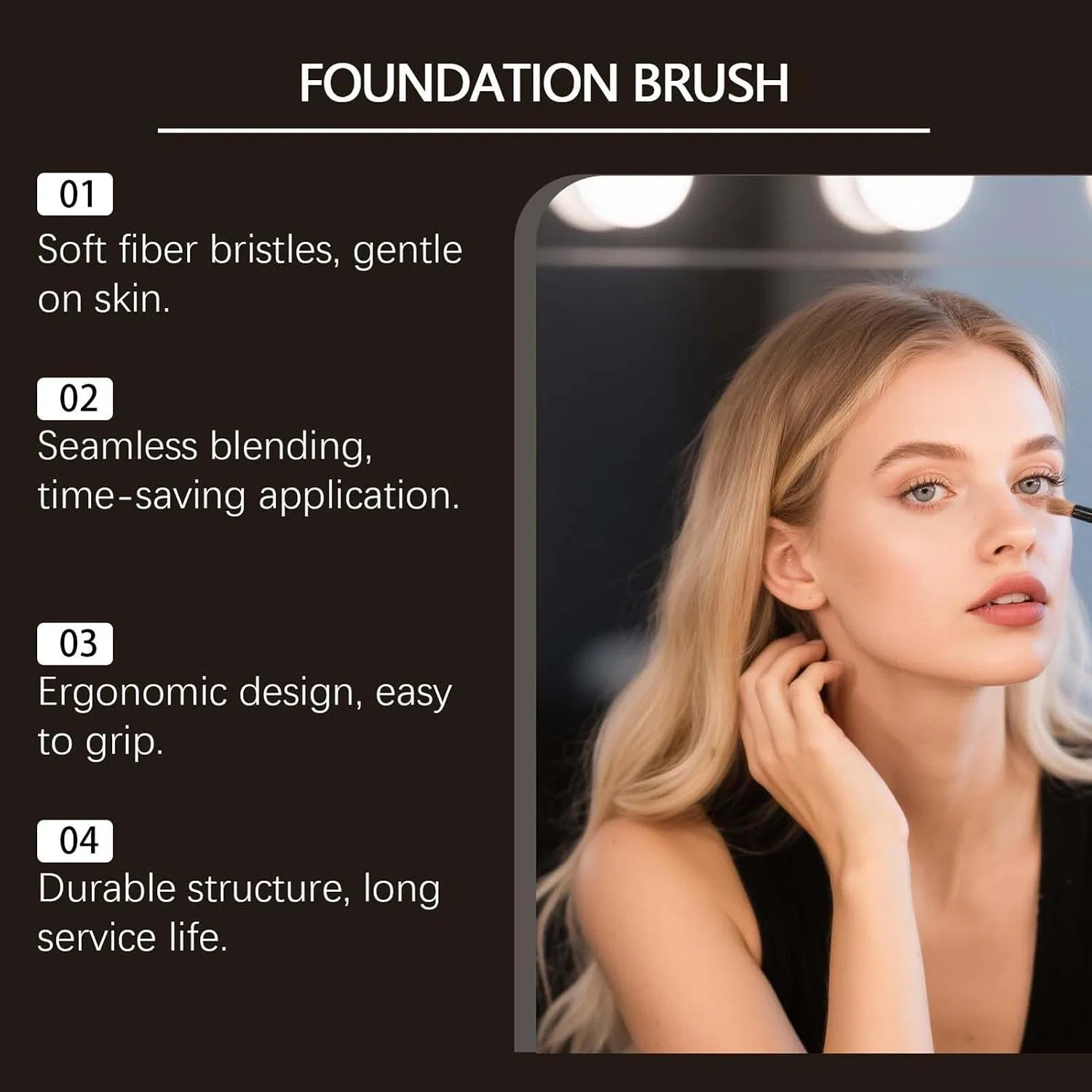Generisch Foundation-кисть, угловая, синтетическая, эргономичная, 1 шт — фото 4