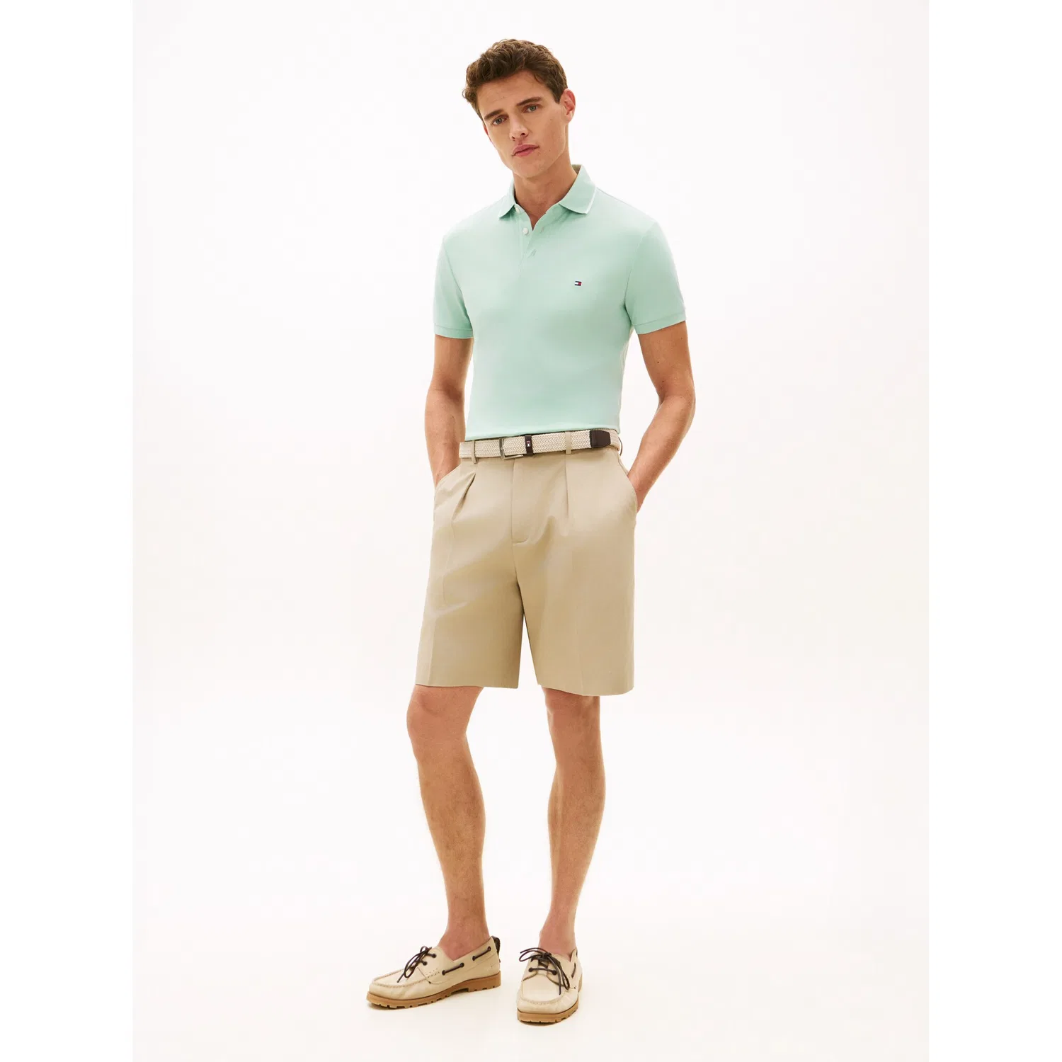 Мужское slim-fit поло с коротким рукавом Tommy Hilfiger, Crushed Mint — фото 3
