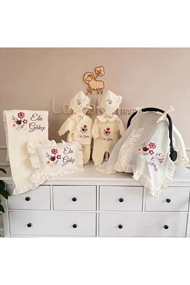 Детский комплект для выписки с вышивкой Lambkin, Multicolor