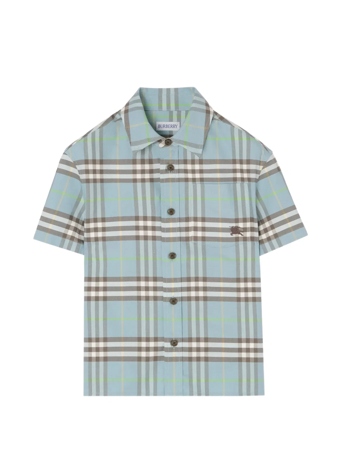 Оксфордская рубашка в клетку, хлопок Burberry, синий