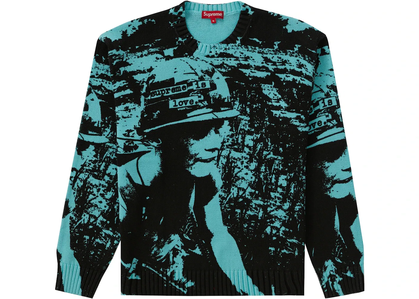 Мужской свитер Supreme Supreme is Love Sweater, Bright Teal