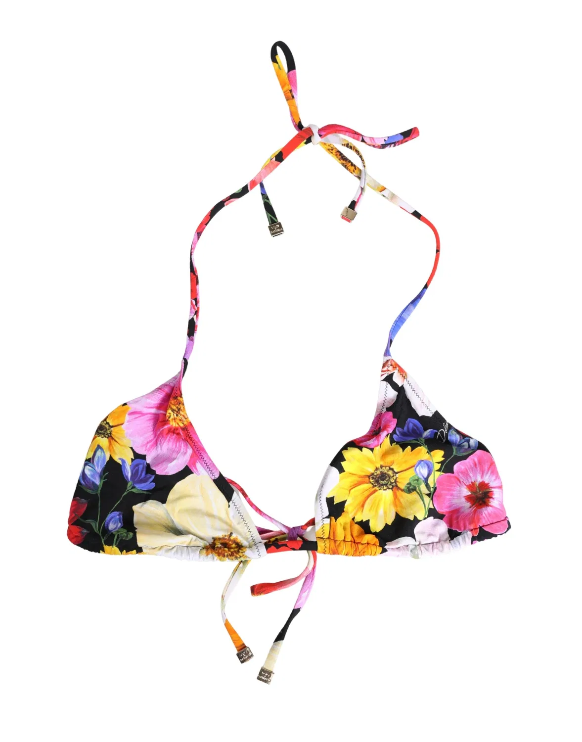 Женский топ бикини с цветочным принтом Bikini Top Dolce & Gabbana, Black — фото 3