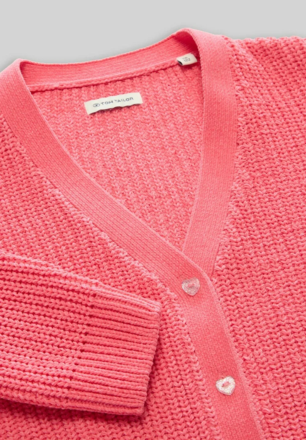 Кардиган-Пуловер и джемпер с v-ausschnitt - кардиган Tom Tailor, Pink Dream — фото 3