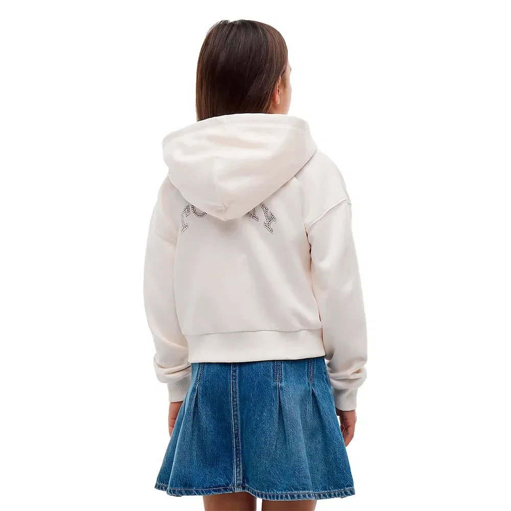 Детское худи для девочек с принтом Tommy hilfiger, White — фото 2