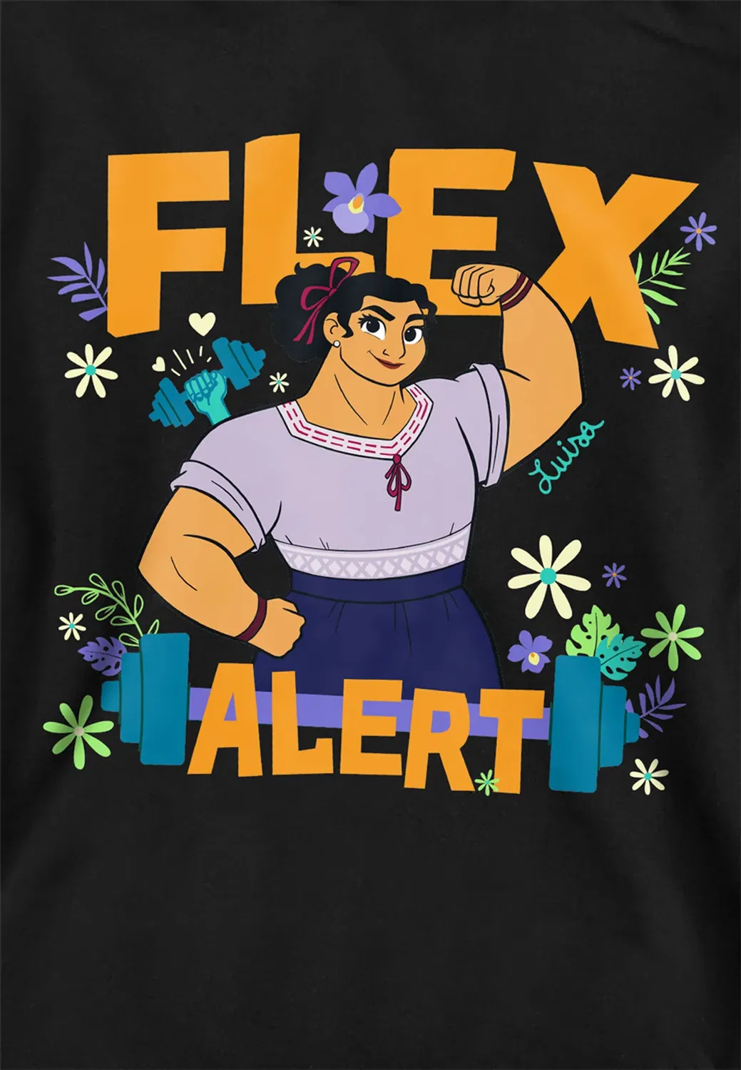 Детский худи с принтом Encanto Flex Alert Disney, Black — фото 2