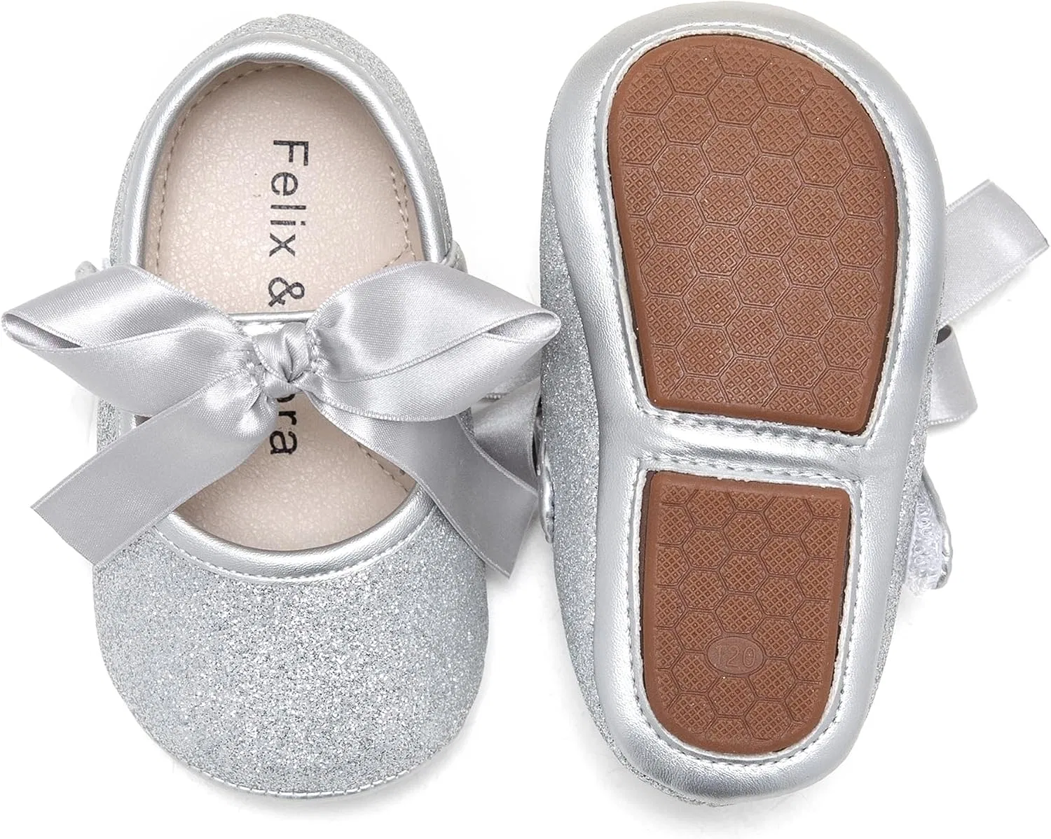 Детские мокасины с мягкой подошвой Felix & Flora, Silver