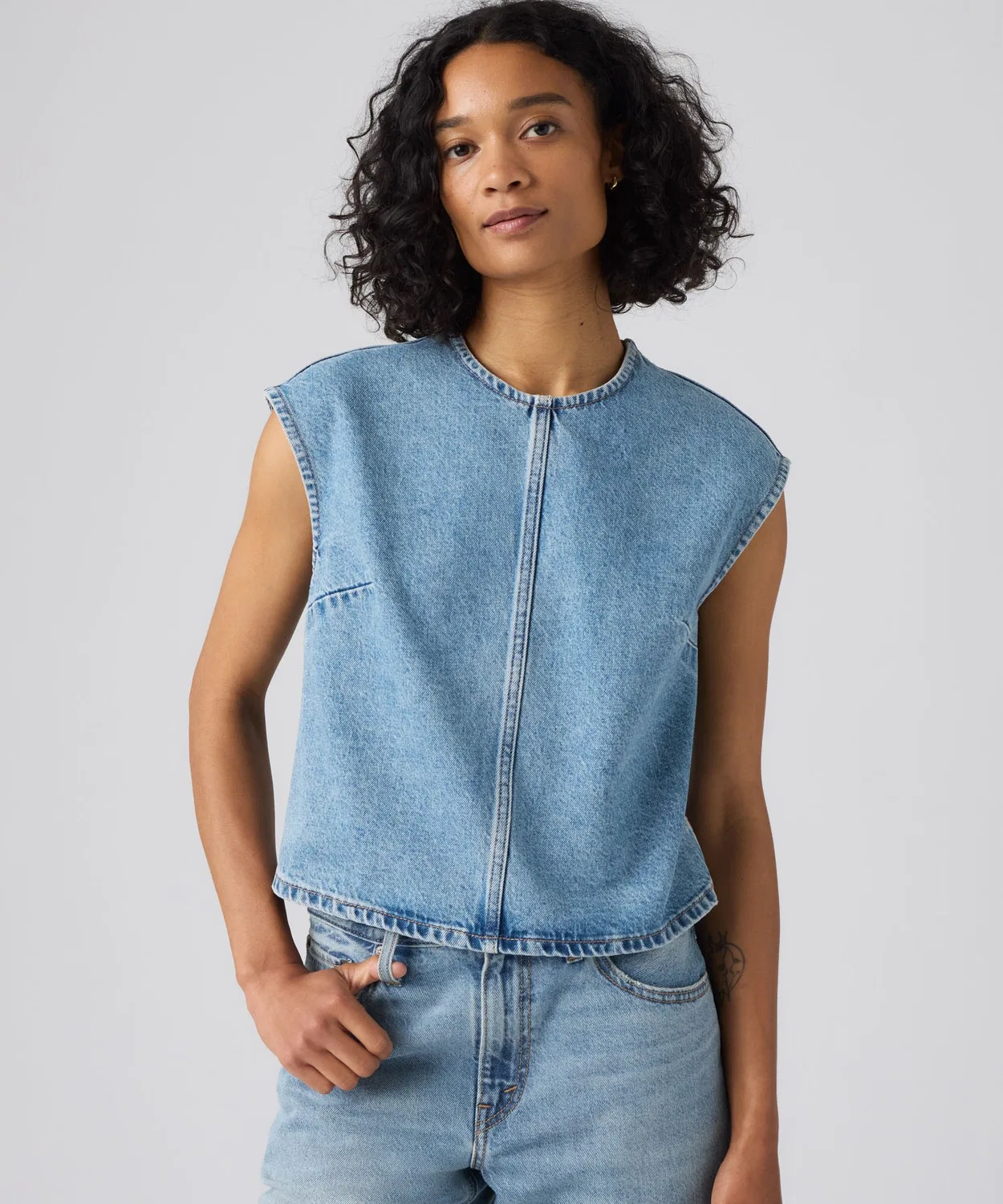 Женская футболка из денима с коротким рукавом Levi's, Indigo Blue