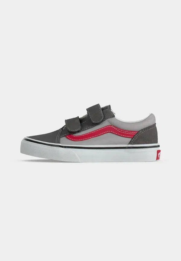 Кроссовки кожаные Old Skool Vans, Pewter/Racing Red, красный — фото 2