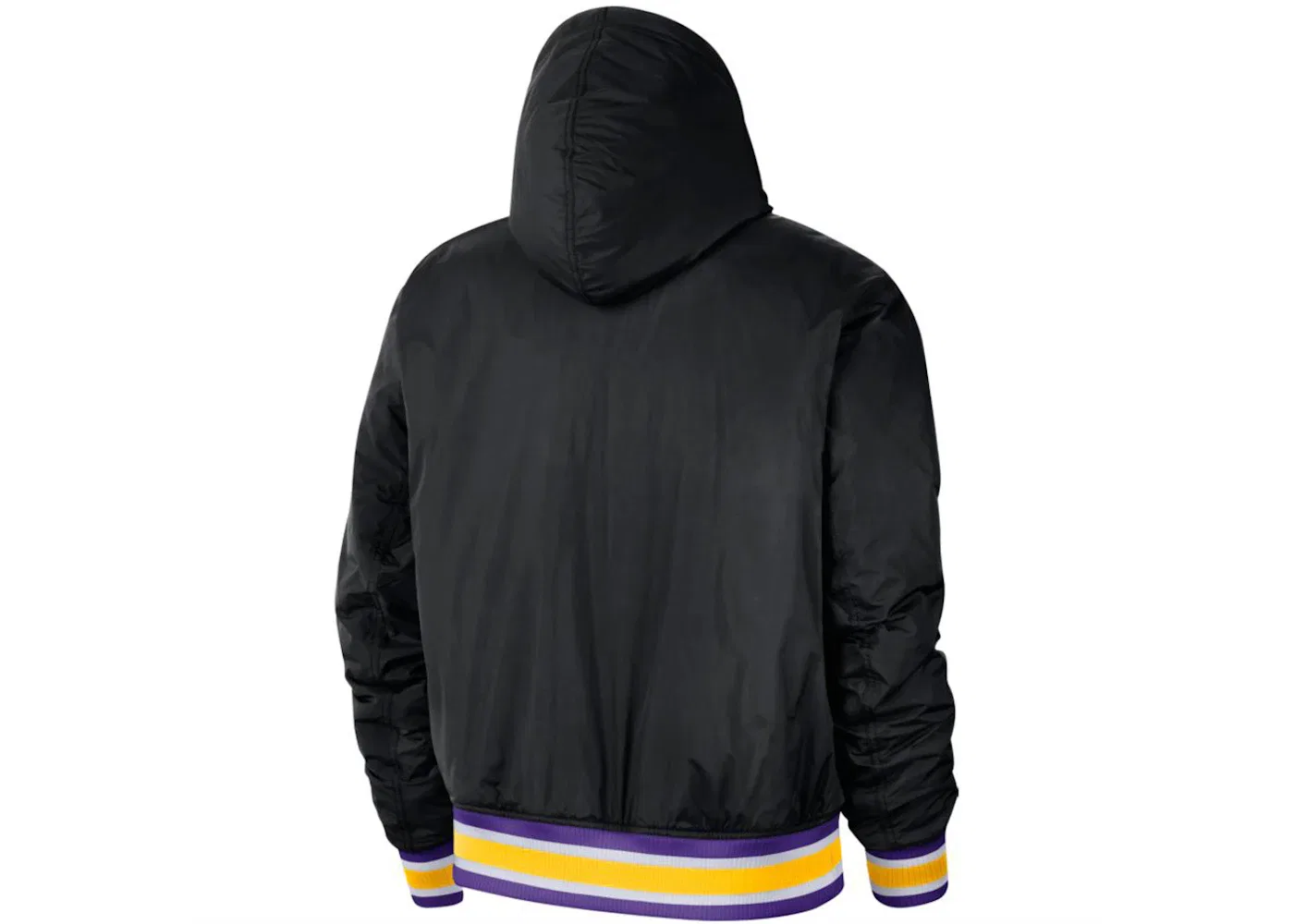 Мужская куртка с принтом Nike NBA Los Angeles Lakers Courtside Jacket, Black/Coast/Amarillo/Field Purple — фото 2
