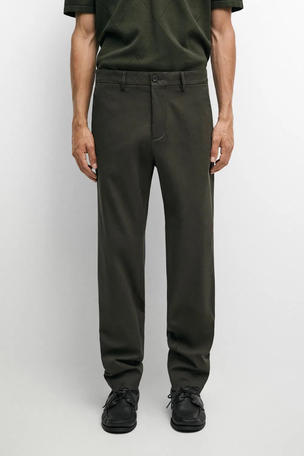Брюки Massimo Dutti, узкие, хаки — фото 2