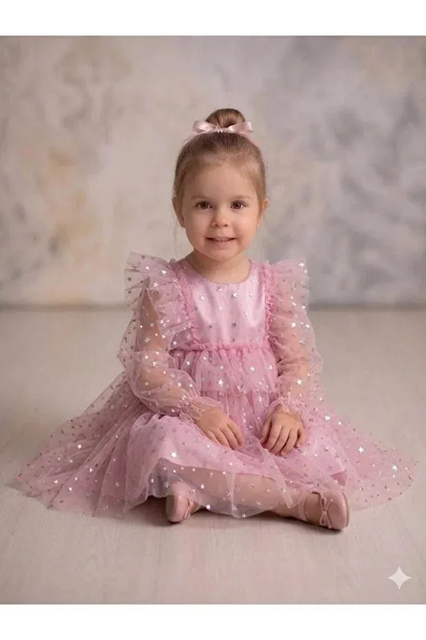 Детское платье для девочек с принтом Penu Baby Kids, Pink — фото 3