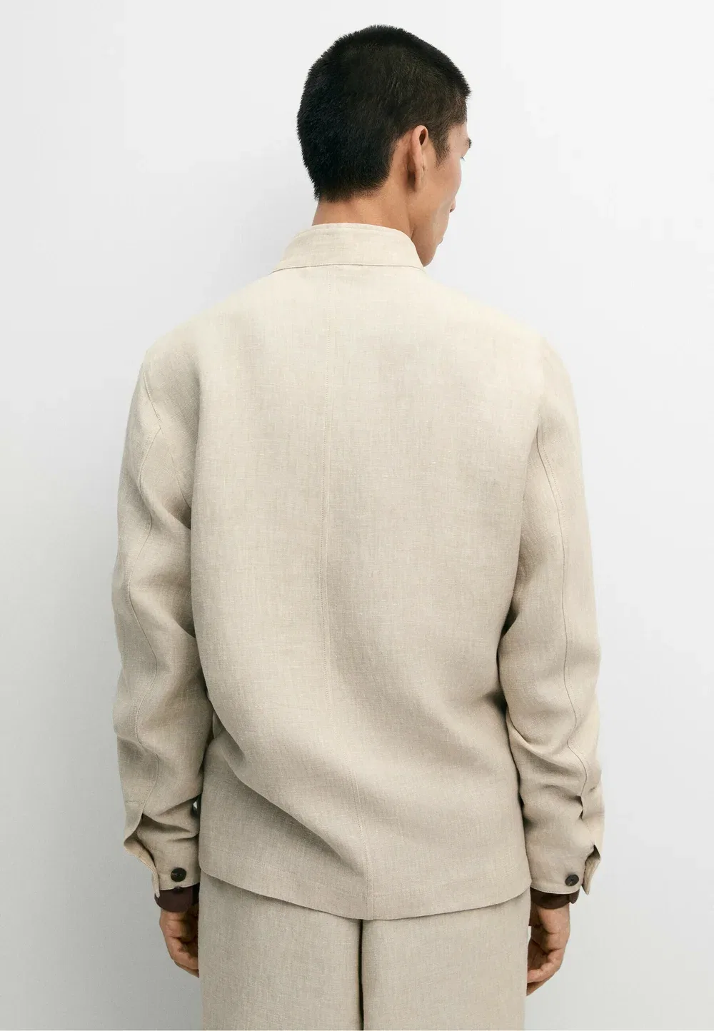 Рубашка-Куртка из 100% льна в стиле «total look» - летняя куртка Massimo Dutti, Beige — фото 3