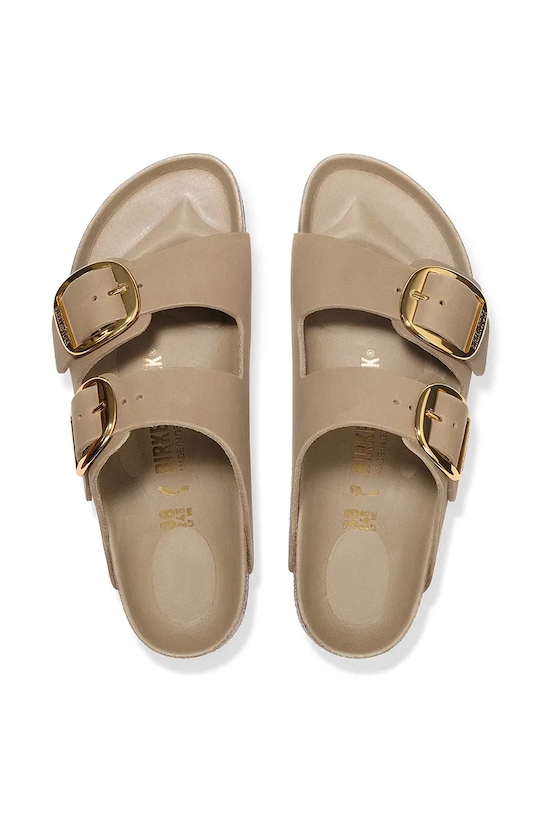 Кожаные шлепанцы Boston с широкой пряжкой Birkenstock, бежевый — фото 4
