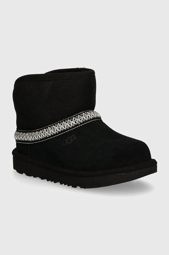 

Детские замшевые зимние ботинки CLASSIC MINI CRESCENT Ugg, черный