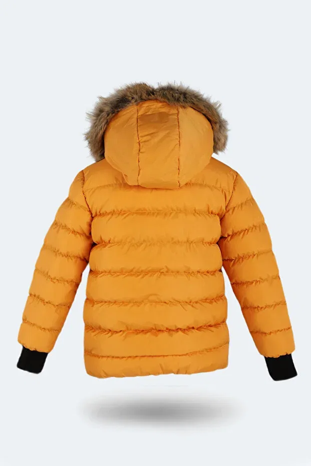 Детское пальто для девочек пуховое с капюшоном Calisto Slazenger, Yellow — фото 2
