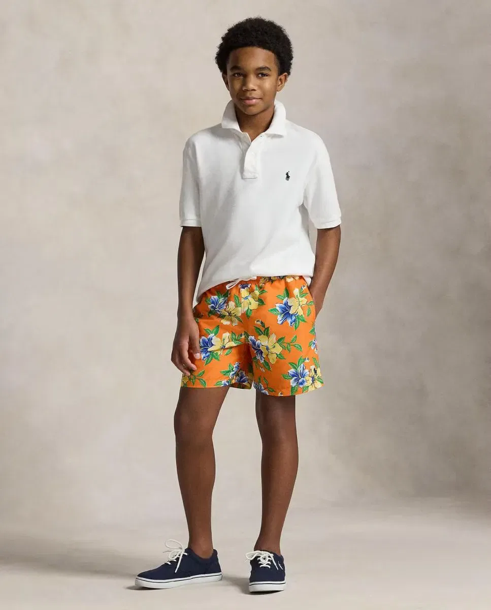 Детские плавки-бермуды для мальчиков с принтом Tropical Flowers Polo Ralph Lauren, Orange